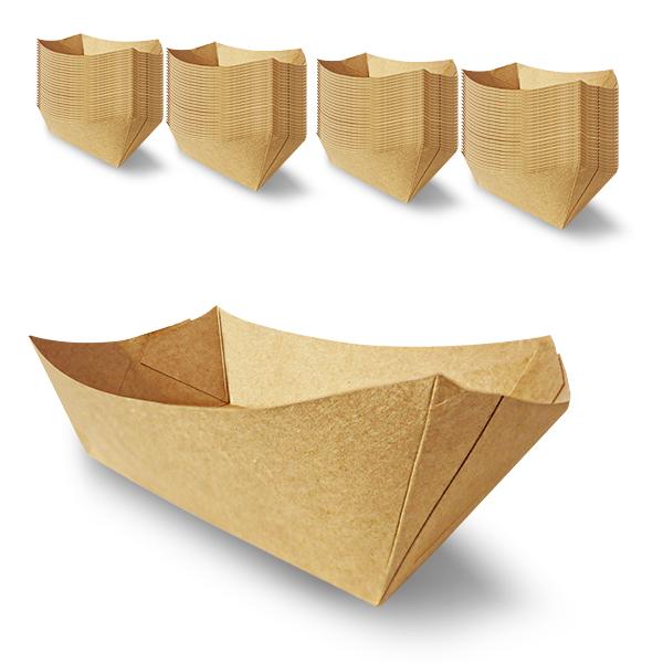 紙製サラダ容器 舟皿ランチトレイ Mサイズ 5号 50枚　100枚　500枚　選択式サイズ　：　縦 125mm x 横 205mm x 高さ 52mm　厚さ　約0.5mm重量　：　13g/枚容量　：　約750ml　（5号サイズ）※　約750...