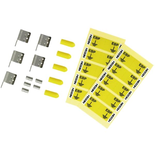 ●適合電線：VSF0.75mm2、VSF1.25mm2●アース端子と接続用圧着端子、アースシールのセット。●簡単にお好きな長さのアース線をつくることができます。●RoHS規制の特定有害物質を含まない製品です。アース端子5個、圧着端子5個、ア...