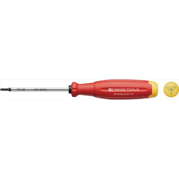 PB SWISS TOOLS 38190.00-60 スイスグリップEVO プラスドライバー サイズ#00 全長138mm