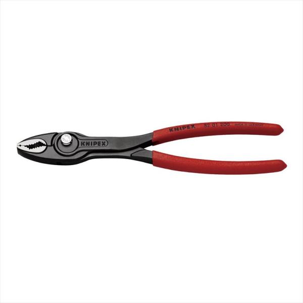 ■KNIPEX スリップジョイントプライヤー ツイングリップ プラスチックハンドル 200mm【3371068:0】[店頭受取不可]