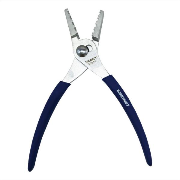 ●最大開き幅(mm)：90●全長(mm)：200●質量(g)：243●材質：クロムモリブデン鋼●先端がブロック形状で滑りにくく、ホースクリップをがっちり保持します。●歯部は台形状であり、縦・横・斜めのどの方向でも利用できます。●狭い所や奥ま...