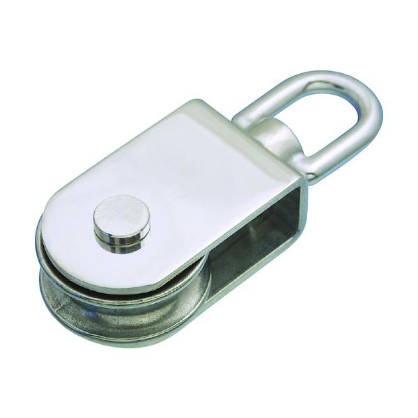 "●アイの部分がスイベルになっているのでよじれません。<br><br>●ロープを通し、荷物などの吊り上げ・引っ張り作業に。<br><br>●基本使用荷重(t)：0.55<br>●最...