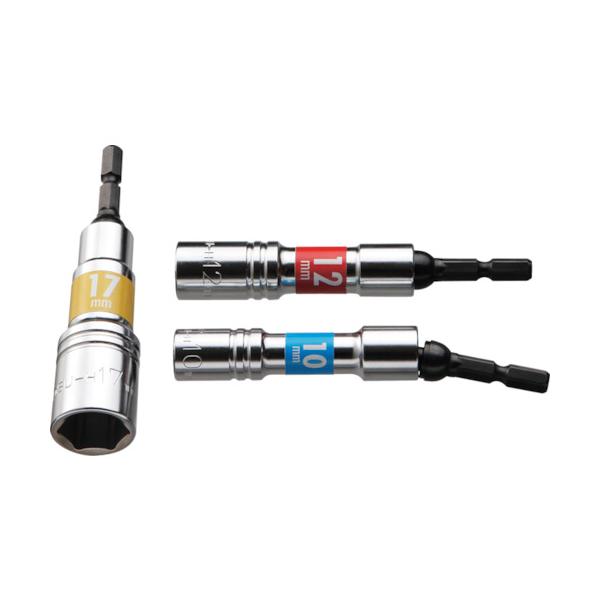 "●１８Ｖ電動・インパクトドライバー対応です。<br>●ソケットは、６角タイプの強力型です。<br>●固定と首振りのどちらでも使用できるユニバーサルタイプです。<br><br>●狭い場所での各...