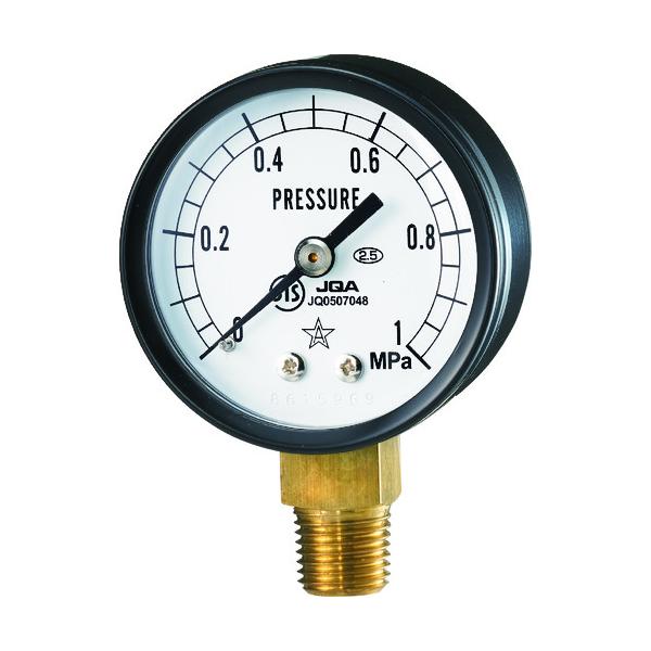 "●形状が小さく、スペースがせまいところでの使用に適します。<br>●指針の動きが円滑でスムーズな計測が可能です。<br>●圧力計の3大流体（エア・油・水）のどれにでも使用できます。<br>●JIS B ...