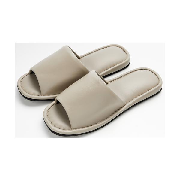 トラスコ TRUSCO フェイクレザー前開きスリッパ フリーサイズ ベージュ FLSL-BE