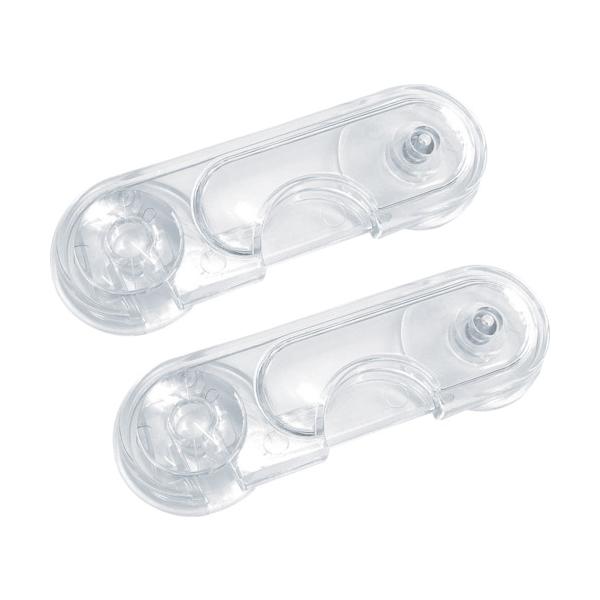 "●キャビネットやテレビ台、戸棚をロックしてお子様のいたずらや事故、ケガなどを予防します。<br>●目立たないクリアタイプです。<br>●専用両面テープ付です。<br><br>●キャビネットや...