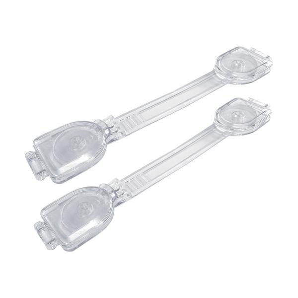 "●食器棚や冷蔵庫、引出し、引き戸をロックしてお子様のいたずらや事故、ケガなどを予防します。<br>●目立たないクリアタイプです。<br>●専用両面テープ付です。<br><br>●キャビネット...