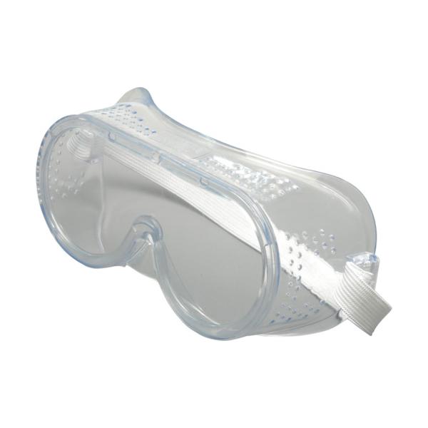 "●金属切削作業などで、目を保護するためのゴーグルです。<br>●視野が広く、視認性のよいレンズです。<br>●フレームが軟らかい素材なので顔にフィットしやすく、上下左右からの飛散物が入りにくいので、目をしっかりと保...