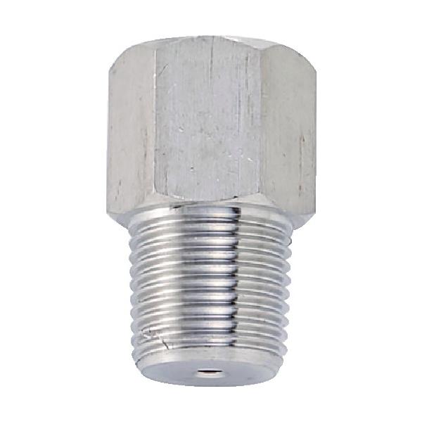 "●圧力計用の接続ジョイントです。<br><br>●取付ねじd1×d2：G3/8×R3/8<br>●ねじ長さ(mm)：18<br>●全長(mm)：38<br><br>●...