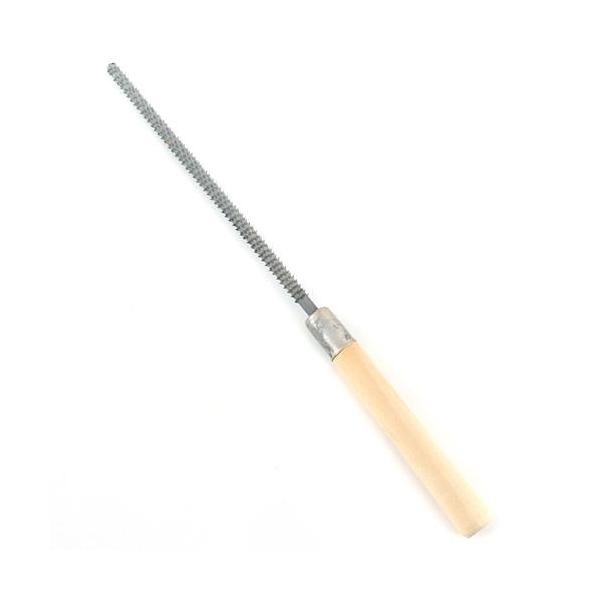 木工クラフトに最適なヤスリです。[用途]木材加工用のヤスリ。[機能]木等の軟素材切削加工に使用します。[仕様]●ヤスリ目数：35山/cm。●形状：丸。●サイズ：(ヤスリ部根元径)4mm・(全長)190mm・(ヤスリ部長)100mm。[注意事...