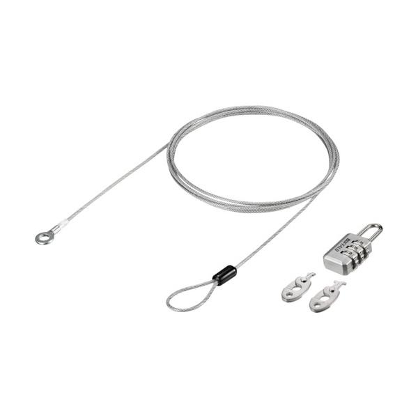 "●ダイヤル式南京錠+ワイヤーでパソコン等を盗難から守ります。  <br>●3種類のスロットサイズに対応しています。  <br>●キー紛失の心配なし  <br>●ワイヤーに傷防止コーティング<br&...