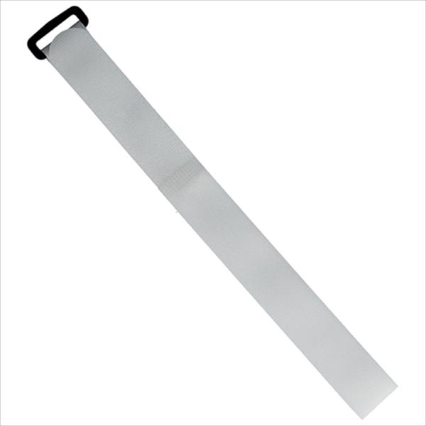 バックル付きの結束テープです。[用途]荷物の簡易結束など。[機能]荷物の簡易結束に繰り返し使えます。[仕様]●色：白。●サイズ：25mm×500mm。[材質]●ナイロン・ポリアセタール。[注意事項]本製品は簡易結束具です。高価なもの、重量の...