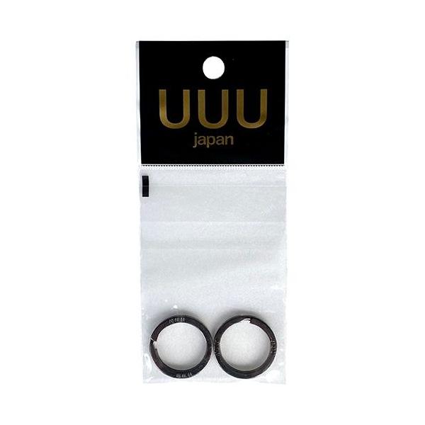 UUUのブランドネームが刻印された、亜鉛メッキを施したリングです。[用途]キーリングパーツ。[機能]キーホルダー作りにも最適です。[仕様]●2個入り。●規格：(約)外径30mm/内径24mm。●重量：(約)5g(1個あたり)。[材質]●材質...