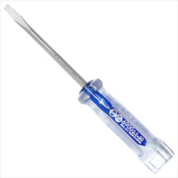 極めて精密な作業用です。[用途]ねじ締め作業。[機能]水晶のような輝きのクリスタライン柄で、+・-で色分けしています。柄の末端は凹型で、指先で押しつけて締めつけができます。[仕様]●サイズ：(-)2.5mm。●軸長：50mm。●全長：100...