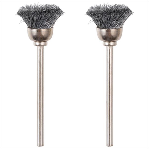 金属の磨き、サビおとしができる鉄ブラシです。[用途]金属の磨き、サビおとしができる鉄ブラシ。[機能]鉄、非鉄金属のみがき、サビ落としに最適です。[仕様]●シャフト径：2.35mm。●サイズ：先端部分・径13×7.5mm。●最高対応回転数：1...