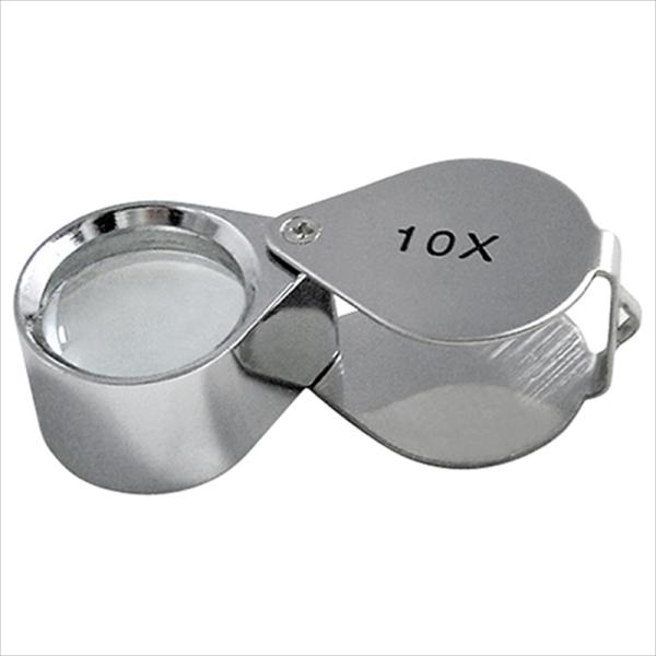 回転収納式の携帯に便利なコンパクト設計です。[用途]対象物の拡大。[機能]検品や鑑定など、高精度・高倍率を求められるシビアな環境に最適です。[仕様]●倍率：約10倍。●レンズ径：約20mm。●本体サイズ：約40×25×19mm(収納時)。●...