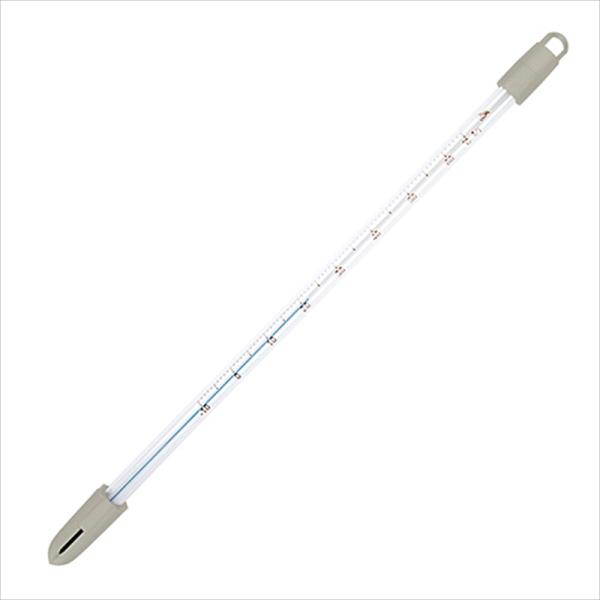 ケースに入れたまま吊り下げられるフック穴付の温度計です。[用途]気温や水温、地温など様々な温度測定。[機能]ケースに入れたまま測定ができます。ケースは汚れたら洗うことができます。[仕様]●本体サイズ：300×6×6mm。●製品質量：21g。...