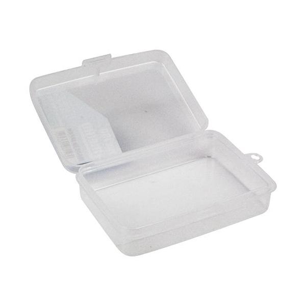 小物の収納に便利なケースです。[用途]パーツ等小物類の収納。[機能]中身が見易いクリアータイプです。仕切が無いタイプのケースです。[仕様]●外寸：123×90×36mm。●色：クリア。●内寸：112×79×深さ23(蓋底30)mm。●仕切板...