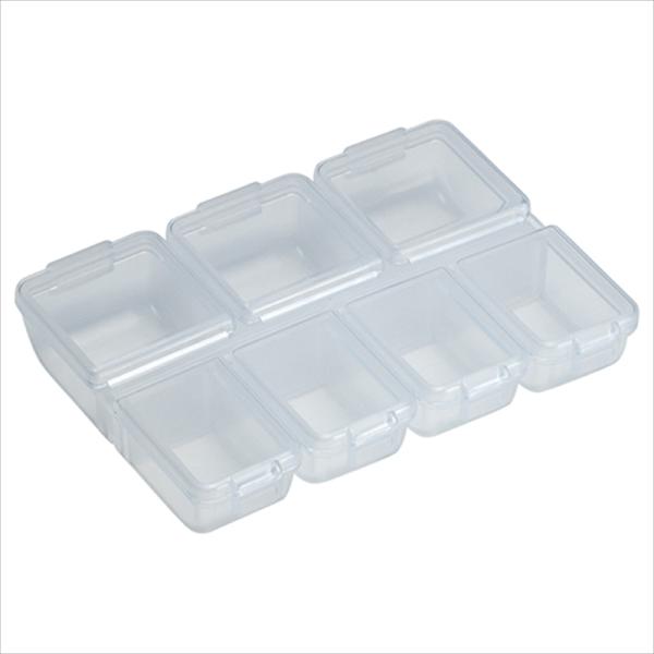 ポケットサイズで持ち運びに便利で、7コマ独立開閉式のケースです。[用途]小物の収納・整理。[機能]小さいパーツの小分け収納に便利です。独立開閉式のフタなので収納物が混ざり合う心配がありません。7コマなので1週間分のサプリメント等の収納に便利...