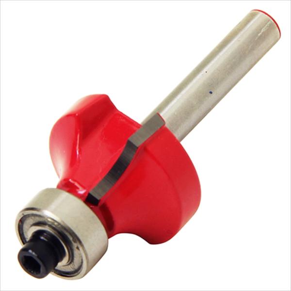 木材の溝堀加工や面取り作業に最適です。[用途]木材の溝堀加工や面取り作業。[機能]トリマー用の先端ビットです。硬度の高い超硬チップを厳選しているため、耐久性抜群です。[仕様]●サイズ：25mm。●サイズ：D(幅)25×H(高さ)13×R(曲...