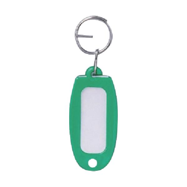"●鍵などの識別・管理に便利です。<br><br>●縦(mm)：60<br>●横(mm)：27<br>●厚さ(mm)：3<br>●色：グリーン<br>●寸法(mm)：6...