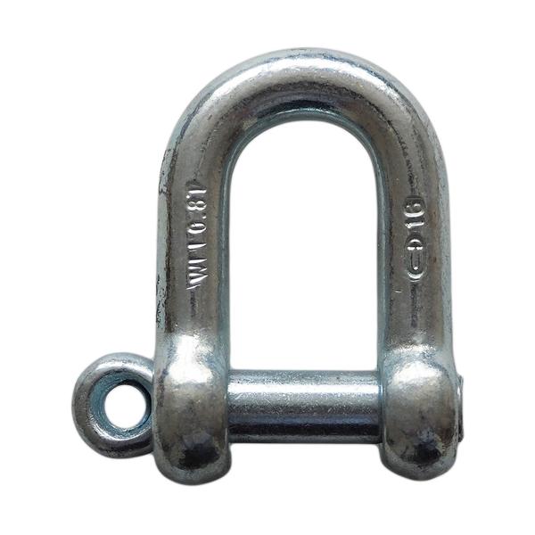"●JIS規格シャックルより口幅が広く、汎用性が高いシャックルです。<br><br>●土木、建築工事などでの荷物の荷役・連結金具として。<br><br>●基本使用荷重(t)：0.8<br...