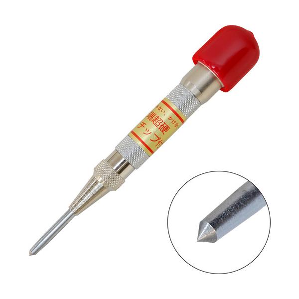 "●ハンマー不要、操作はワンタッチです。<br>●打ち込みの強弱が簡単に調節できます。<br><br>●目印作業・ケガキ作業・ドリルの位置決めなどに。<br><br>●全長(mm)...