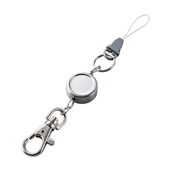 "●コンパクトタイプのコードリールストラップです。<br>●ベルトループやカバンなどに装着可能なフックがついており、スマートフォンだけでなく、パスケースや鍵などの利用にも対応できます。<br>●コードリールは伸縮自在...