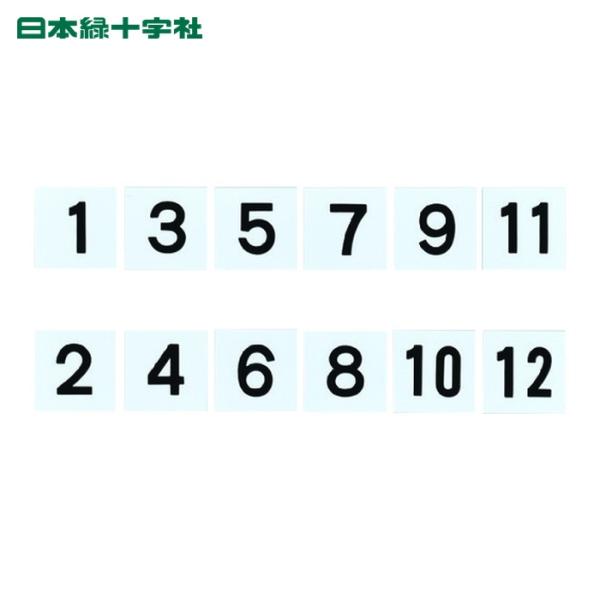 日本緑十字社 差し込み式数字札(両面連番セット) 1~12 6枚組 KS-D札(1