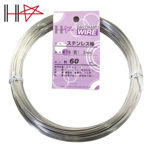 他サイト： DAIDOHANT ステンレス線 ＃18×60m (1巻) 品番：10155320の商品画像