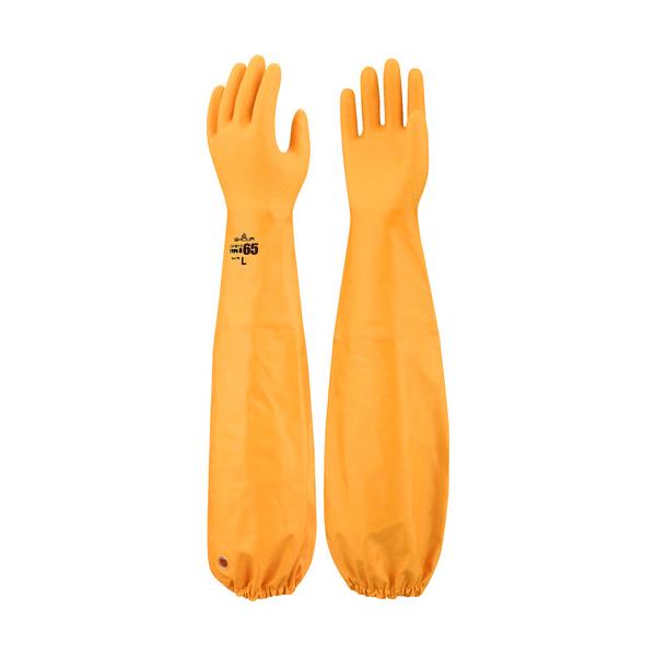 特長●指先から肩口まで継ぎ目のない一体型ニトリル製ロング手袋です。●継ぎ目がないため、手袋と腕カバーの接合部から破れる心配がなく丈夫です。●指先を4重コートで強化しています。●粒子付きの特殊加工で高いすべり止め効果を発揮します。●裾部分は、...