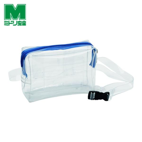 ミドリ安全 食品工場向け用品|特長:中身が一目でわかる透明ポーチです。 縫い糸を一切使用していない無縫製仕様です。 ベルトは取り外しが可能です。