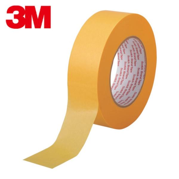 3M マスキングテープ(車輌塗装用)|特長:平面紙を使用した、和紙マスキングテープです。 3インチ紙管タイプです。 150°C 30分程度の環境下でも糊のこりしにくく、表面保護や仮固定用途にもご利用頂けます。