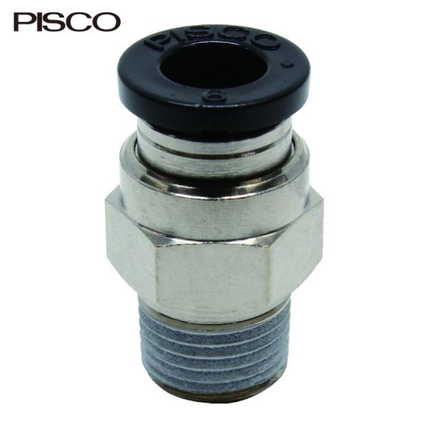 PISCO ピスコ PC6-01 チューブフィッティング ストレート 適合外径6mm 接続口径R1/8 (1個)
