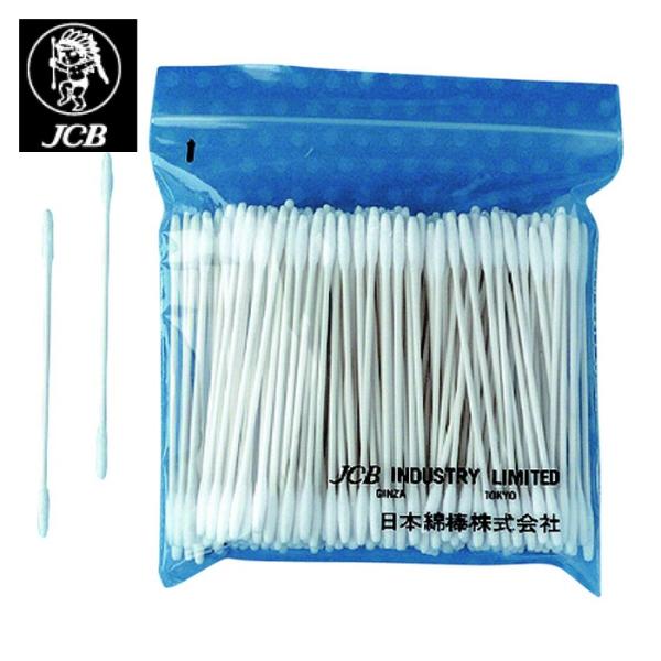 JCB 工業用綿棒|特長:綿球は独自の長繊維を巻き付け、リントが出にくい構造です。 工業用の軸長150mmタイプで一番細い綿棒です。