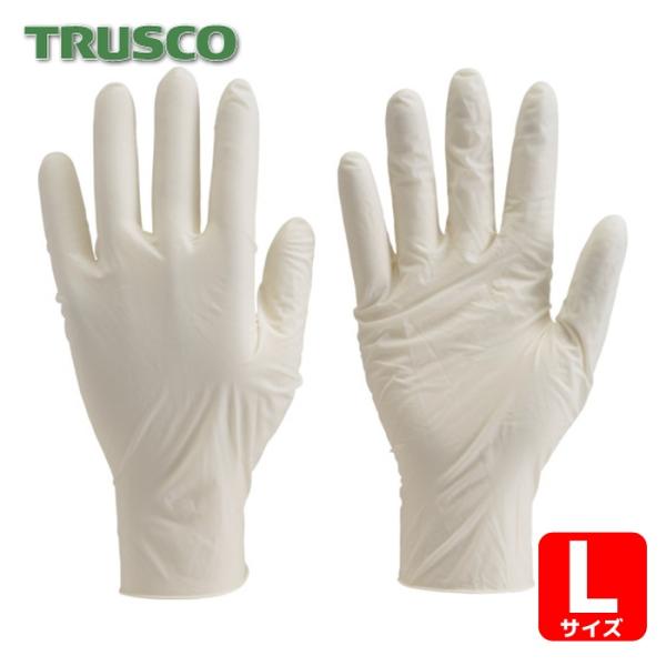 他サイト： トラスコ 使い捨て極薄手袋 L ホワイト (100枚入) (1箱) TGL-493Lの商品画像
