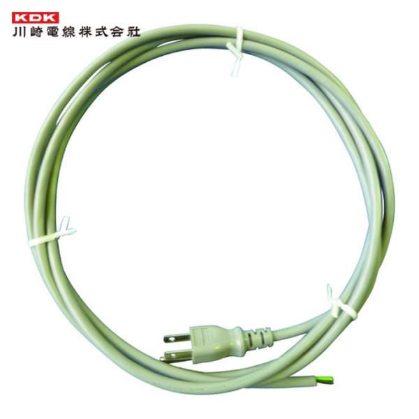 川崎電線 KP300-VCTF0.75X3C-3M-GY プラグ付電源用コード 3m 灰 (1本
