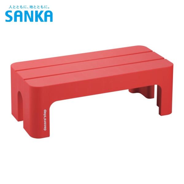 特長●底脚には滑り止めが付いています。用途●踏台用仕様●最大使用質量(kg)：100●天板高さ(m)：0.2●天板寸法(mm)：590×280●色：レッド●本体サイズ(mm)：W590×D280×H200仕様２●完成品材質／仕上●本体：ポリ...