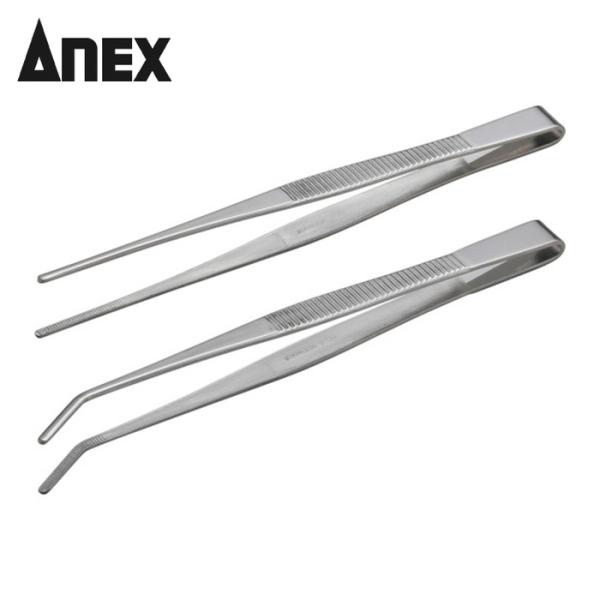 他サイト： アネックス ANEX ATW-S2 ピンセット 150mm 2本組 (直・先曲) (1袋)の商品画像