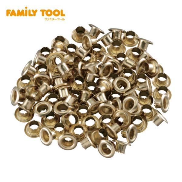 ファミリーツール ハトメ|特長:真鍮製5MMの片面ハトメ玉です。