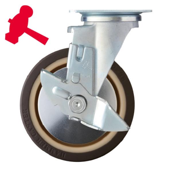 ハンマーキャスター 413YS-UB150 特殊鋼板製 自在 SP付 ウレタンB車150mm (1個)