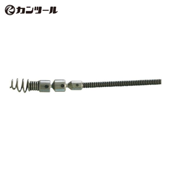 カンツール KANTOOL SW0815 排水管掃除機用交換ケーブル フレキシブルスネークワイヤー シングル・ワイヤー8mm×15m (1本)