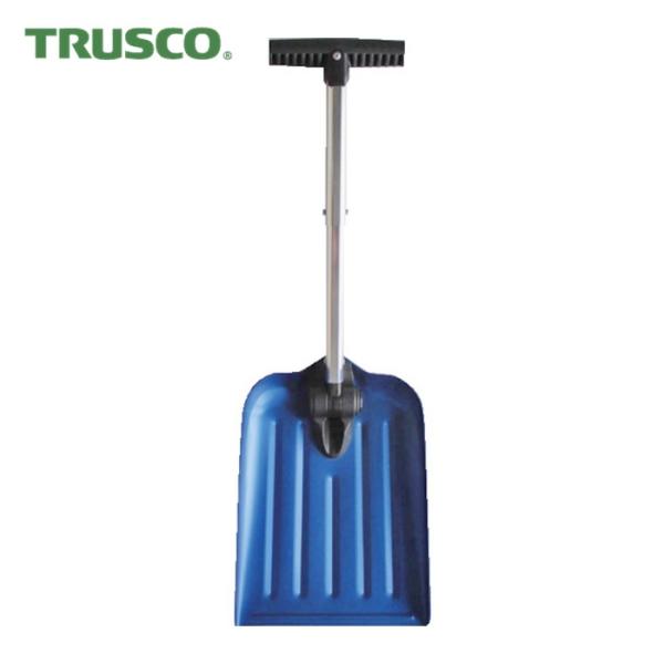 TRUSCO 除雪ショベル|特長:ドライブ時の緊急の雪害トラブル時や玄関前や車庫周りの雪かきに使用できます。 使わないときは折りたたんでコンパクトに保管できます。