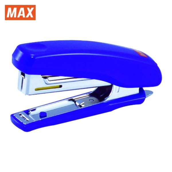 MAX ホッチキス|特長:ハンドル部を開くだけで簡単に装てんできる針ラク入れ機構を採用しています。 針の残量が一目でわかる大きな窓付です。 ポスター止めなど、壁や掲示板への打ち込み「タッキング」が可能です。