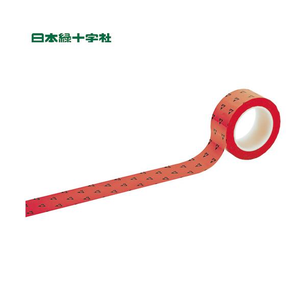 緑十字　ＨＣＰＡＳ−５０Ｒ　ＣＲ用帯電防止ラインテープ赤　５０ｍｍ幅×３３ｍ　（1巻）　品番：259024