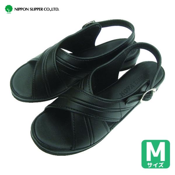 ニッポンスリッパ オフィスサンダル ブラック M (1足) 400924