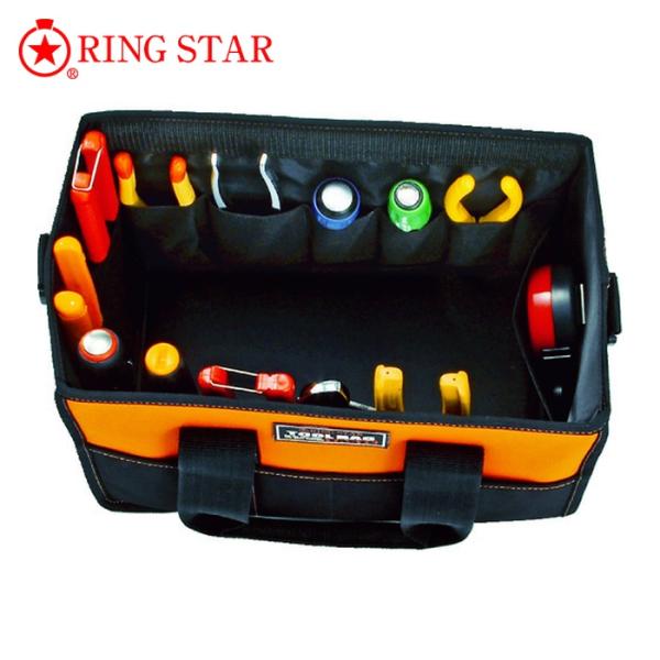 特長●センスが光るデザイン性の高いツールバッグです。●豊富なポケットで便利に収納することができます。用途●工具類の収納。●電動工具の収納。