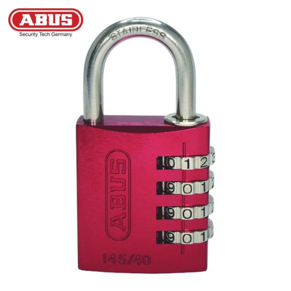 他サイト： ABUS アバス 145IB-40-RE ナンバー可変式ステンレスシャックル南京錠 145IB-40 レッド (1個)の商品画像