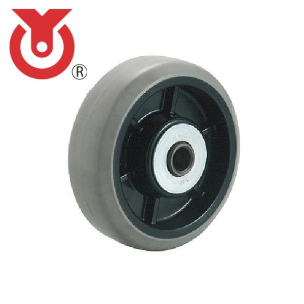 ユーエイ プレート式ゴムキャスター|特長:軽量で耐摩耗性、耐油性に優れています。