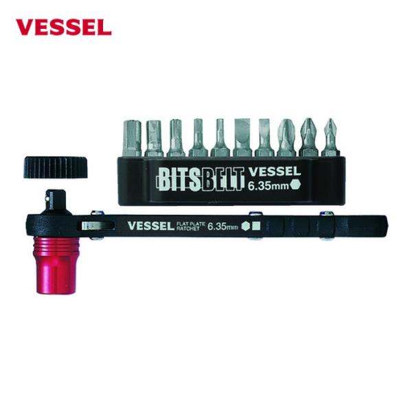 ベッセル VESSEL TD-73MC 板ラチェットビスキャッチ No.TD-73MC(ビット10本組) (1個)